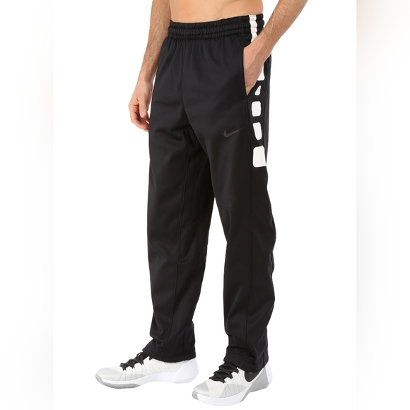 Nike Elite Stripe Basketball Pants Mens XL Black White Training Sweatpants - Picture 1 of 8